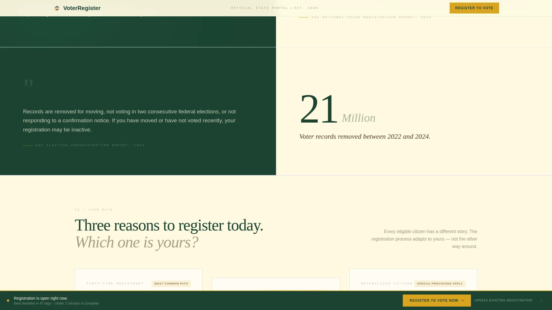 Advanced Voter Registration Government Professional Website Template