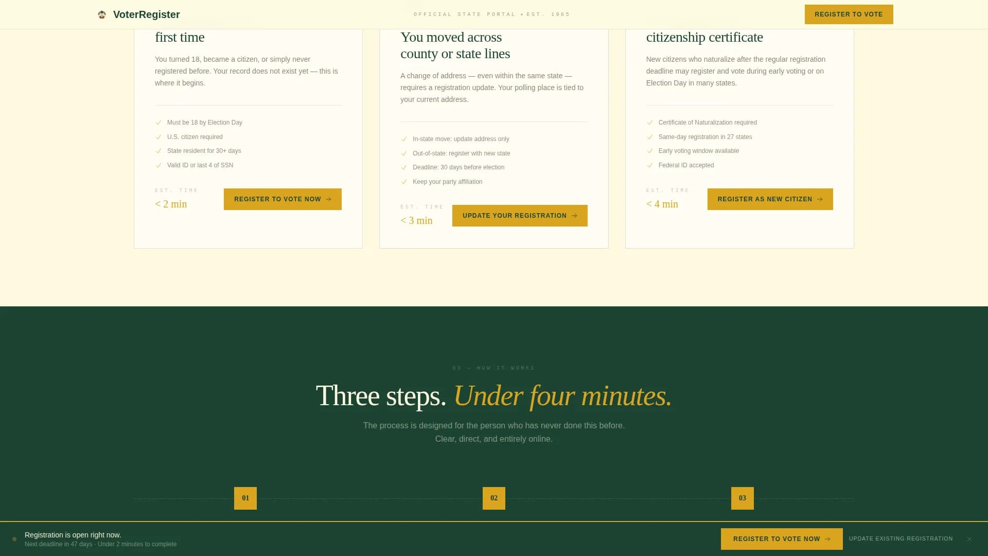 Advanced Voter Registration Government Professional Website Template
