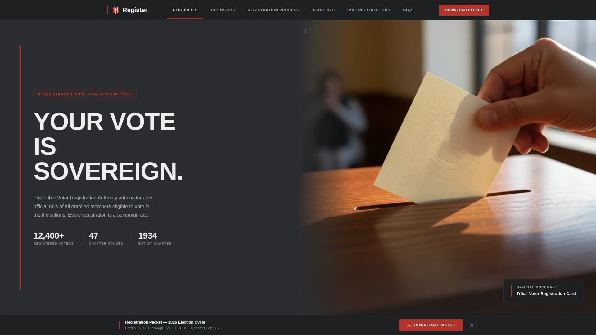 Specialist Voter Registration Government Professional Website Template