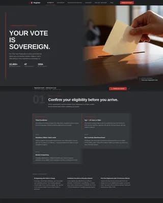 Specialist Voter Registration Government Professional Website Template
