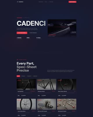 Cadence - Precision Bicycle Landing Page Template