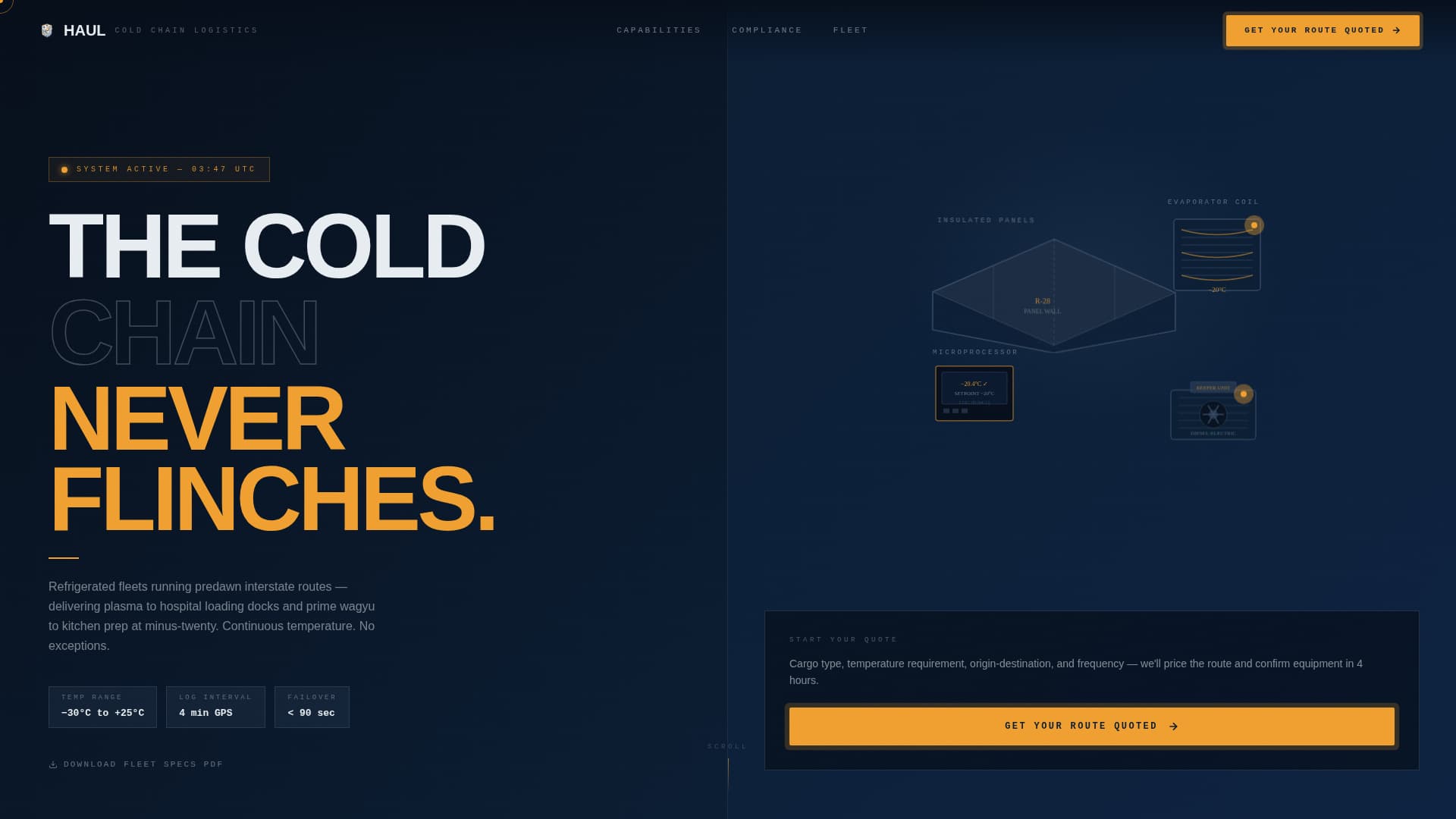 Haul — Reliable Temperature-Controlled Landing Page Template