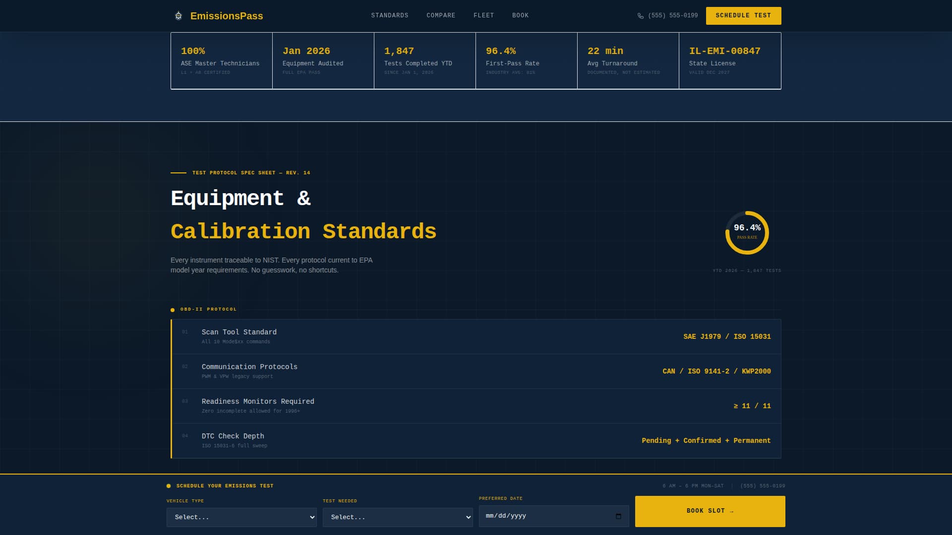 Advanced Vehicle Inspection & Testing Appointment Booking Website Template