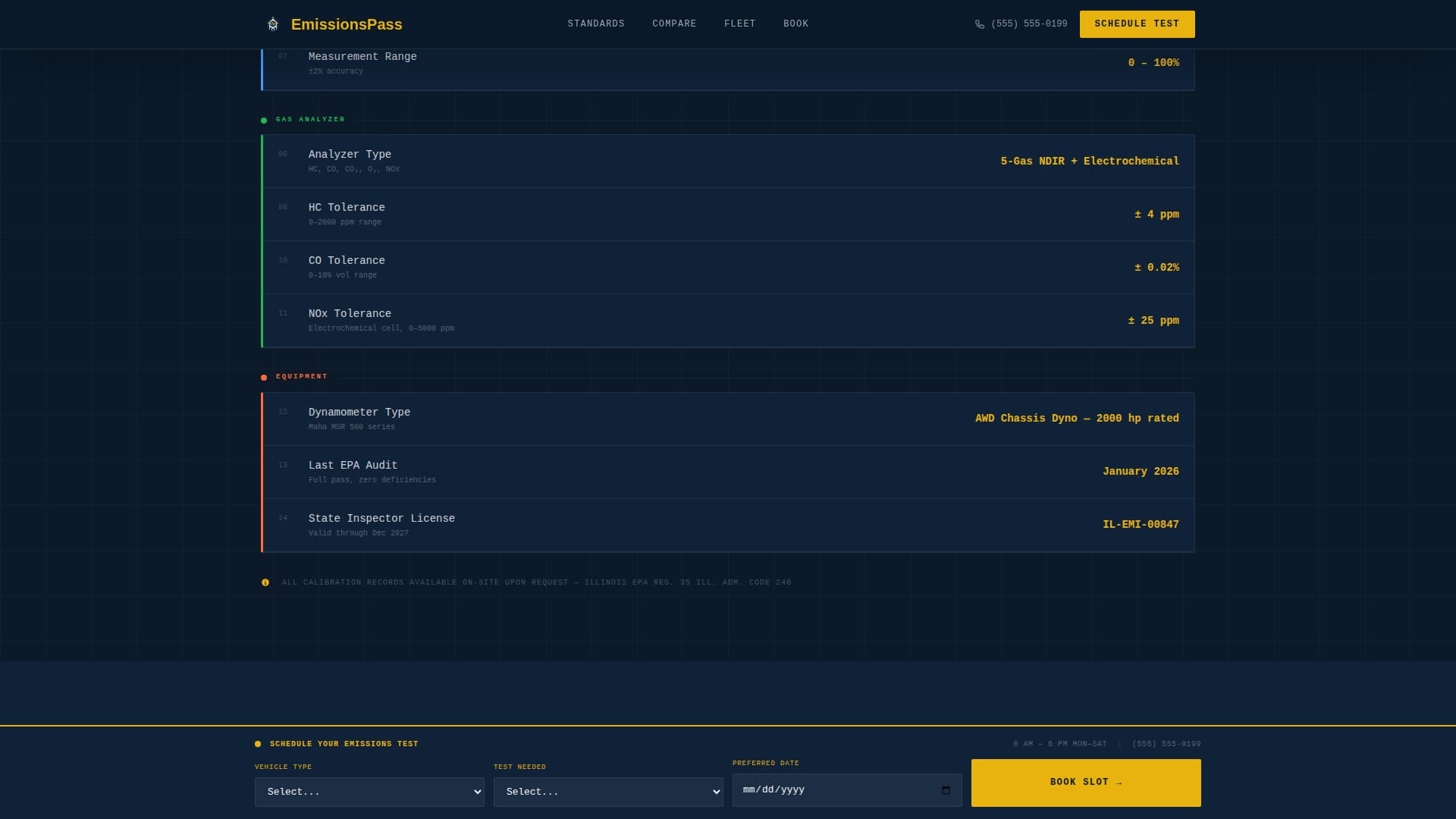 Advanced Vehicle Inspection & Testing Appointment Booking Website Template