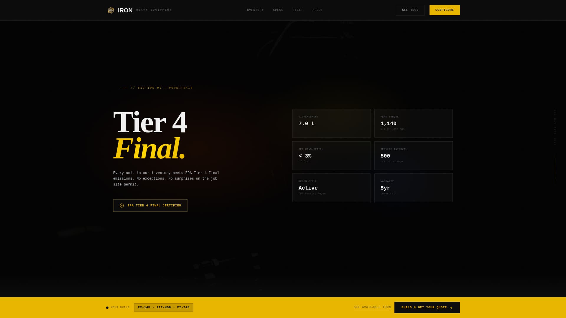 Iron - Powerful Heavyequipment Landing Page Template