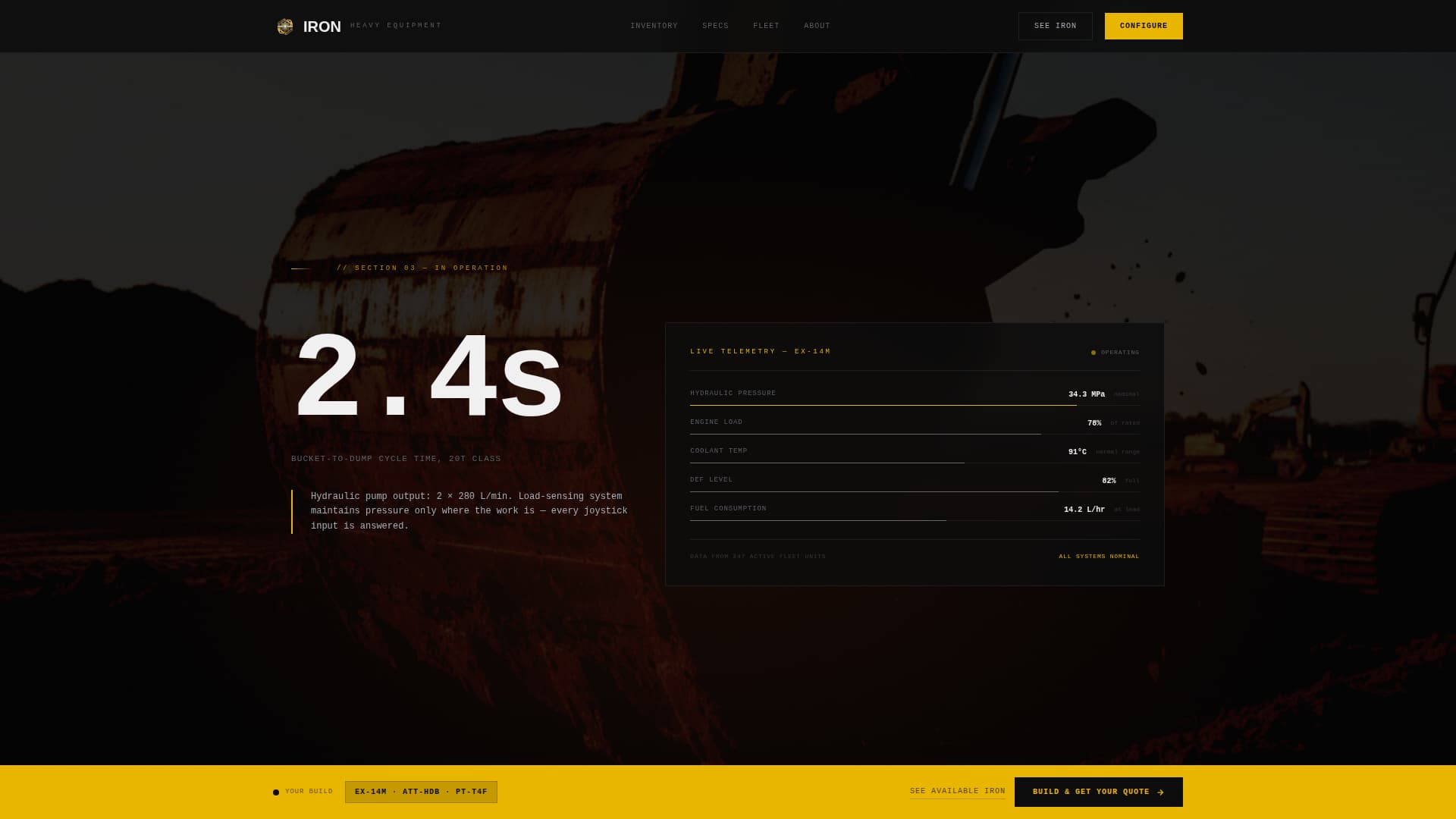 Iron - Powerful Heavyequipment Landing Page Template