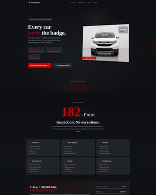 Hondadrive - Certified Automotive Landing Page Template