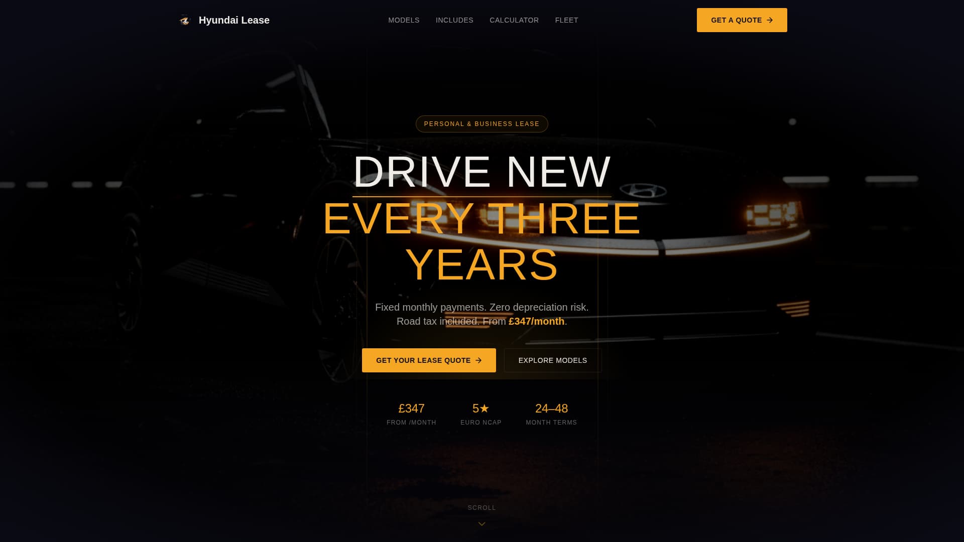 Hyundai - Premium Leasing Landing Page Template