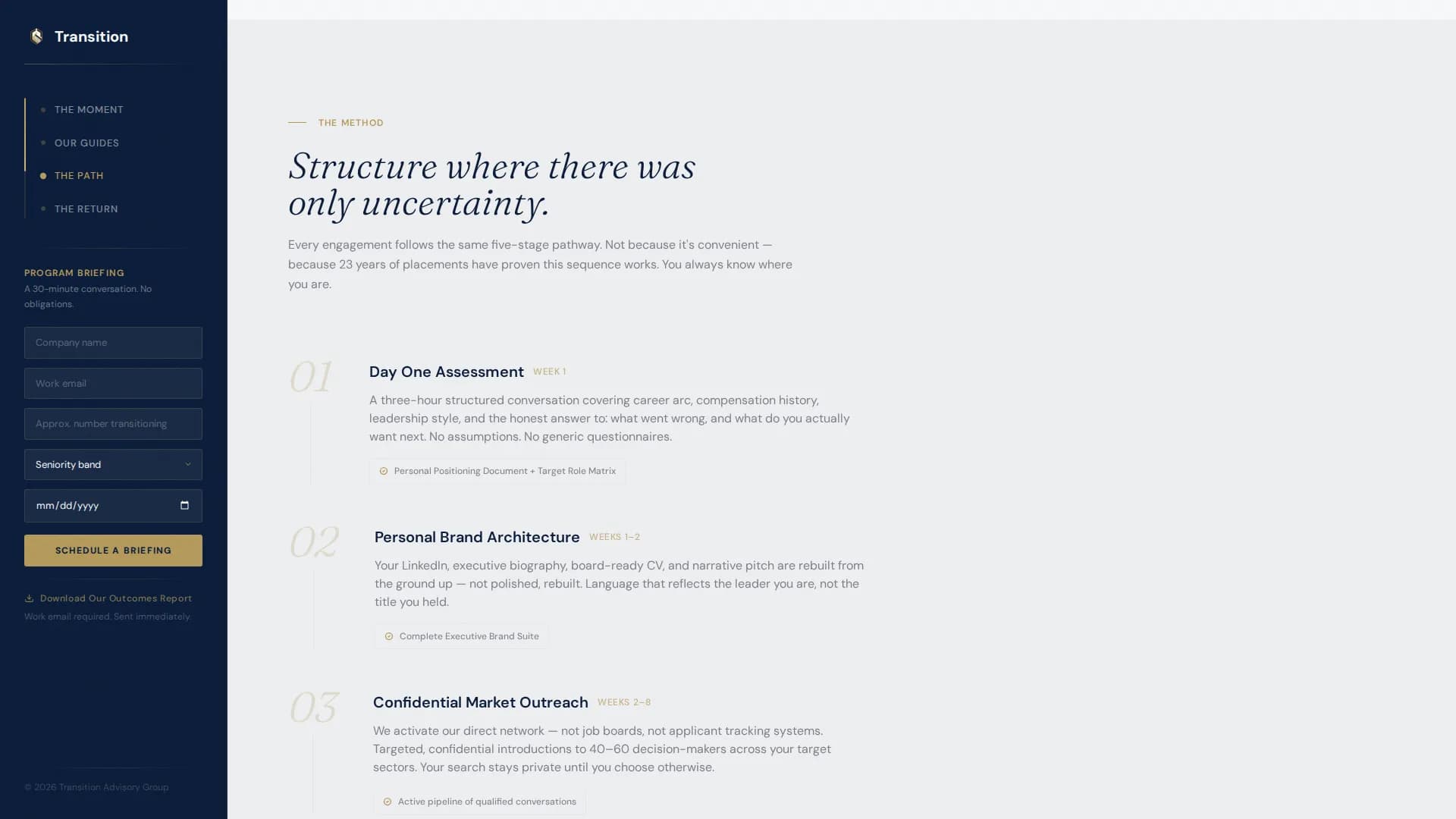Outplacement & Career Transition Professional Website Template