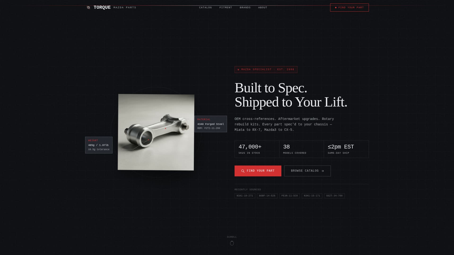Torque - Precision Mazda Landing Page Template