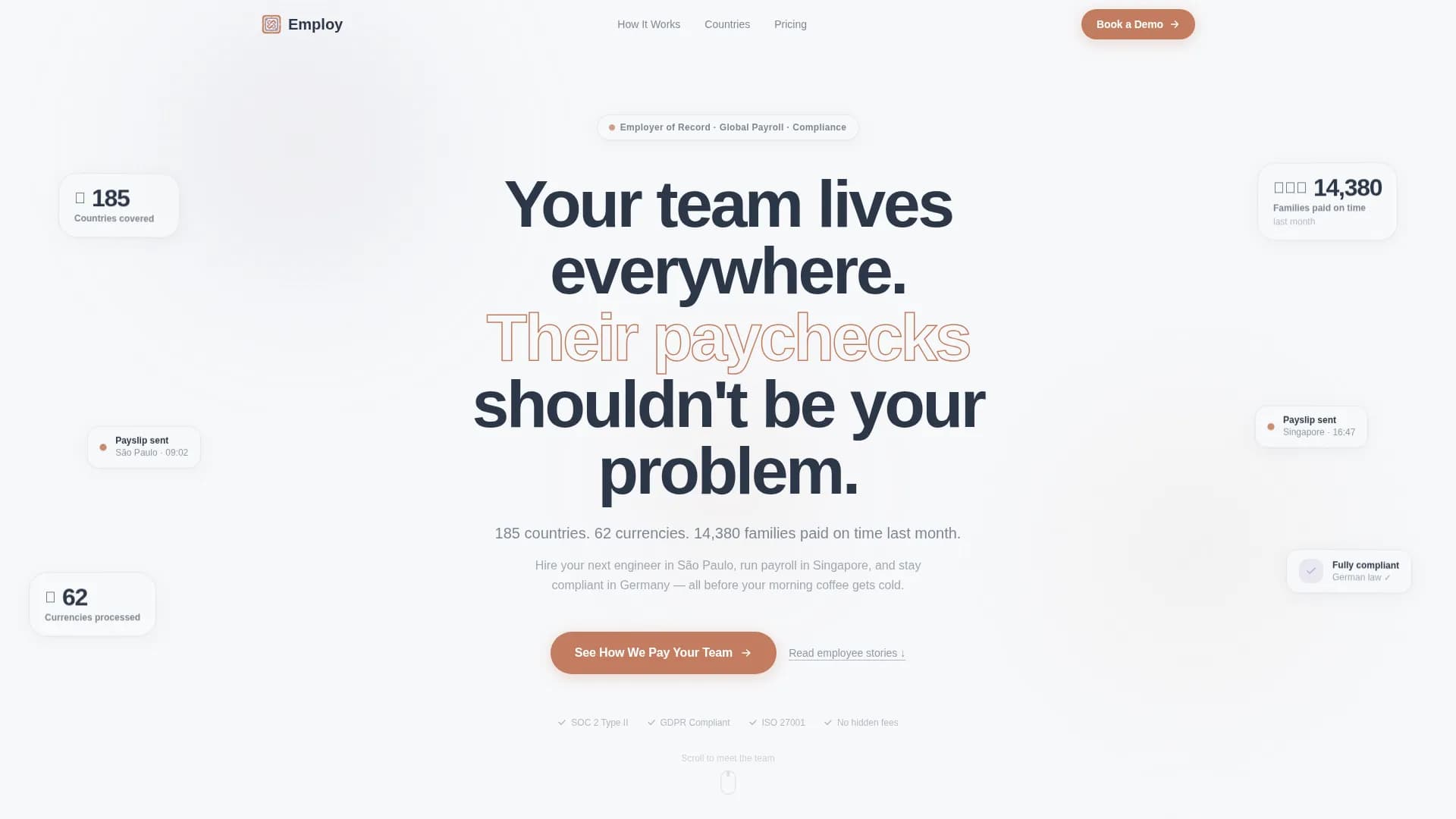 Payroll & Benefits Platform Booking Website Template