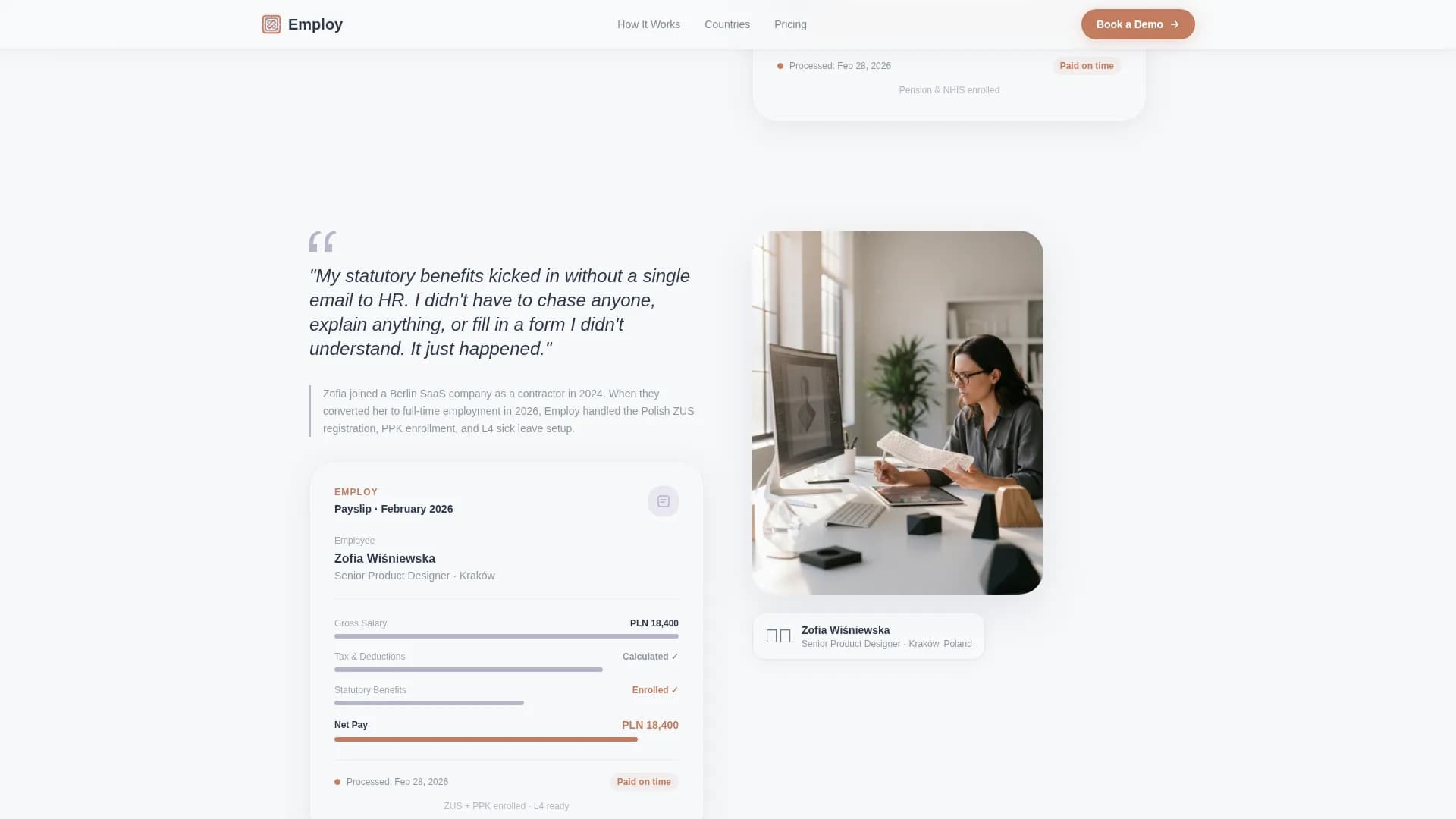 Payroll & Benefits Platform Booking Website Template