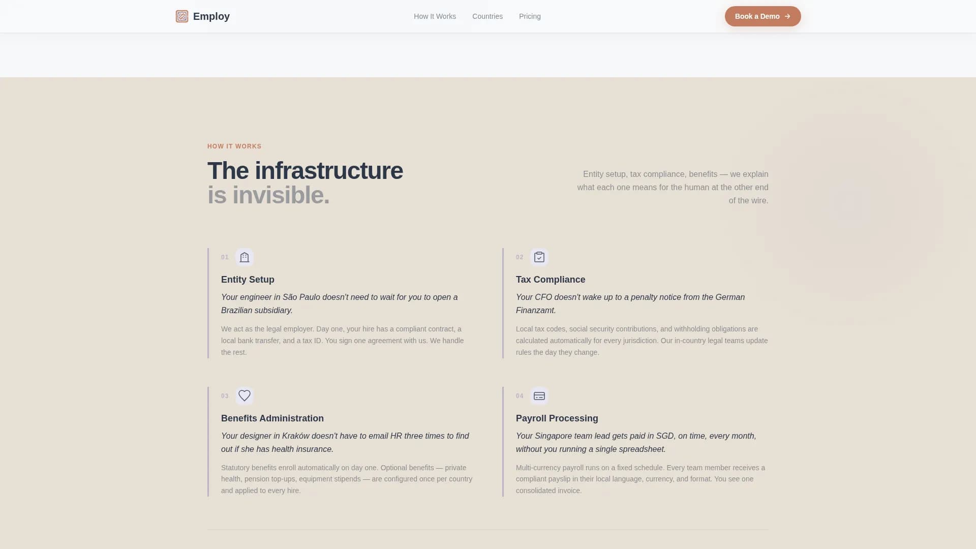 Payroll & Benefits Platform Booking Website Template