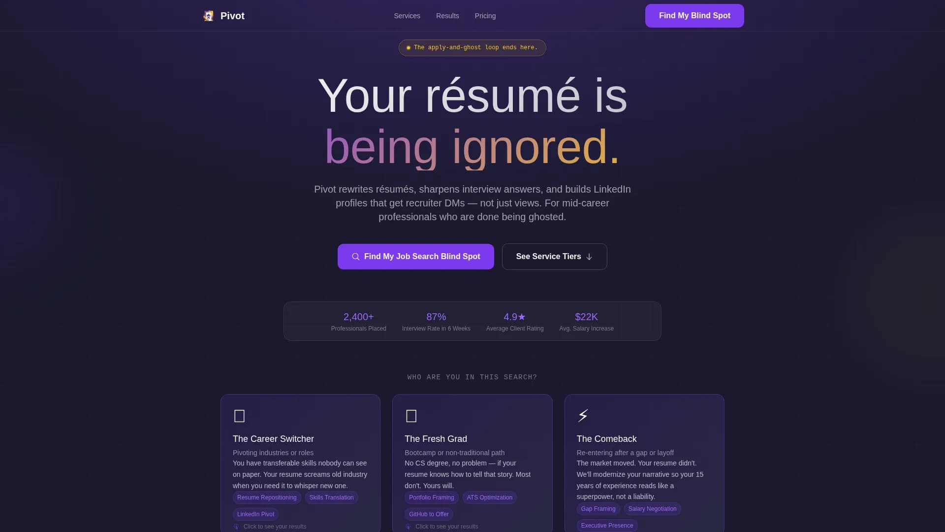 Outplacement & Career Transition Booking Website Template