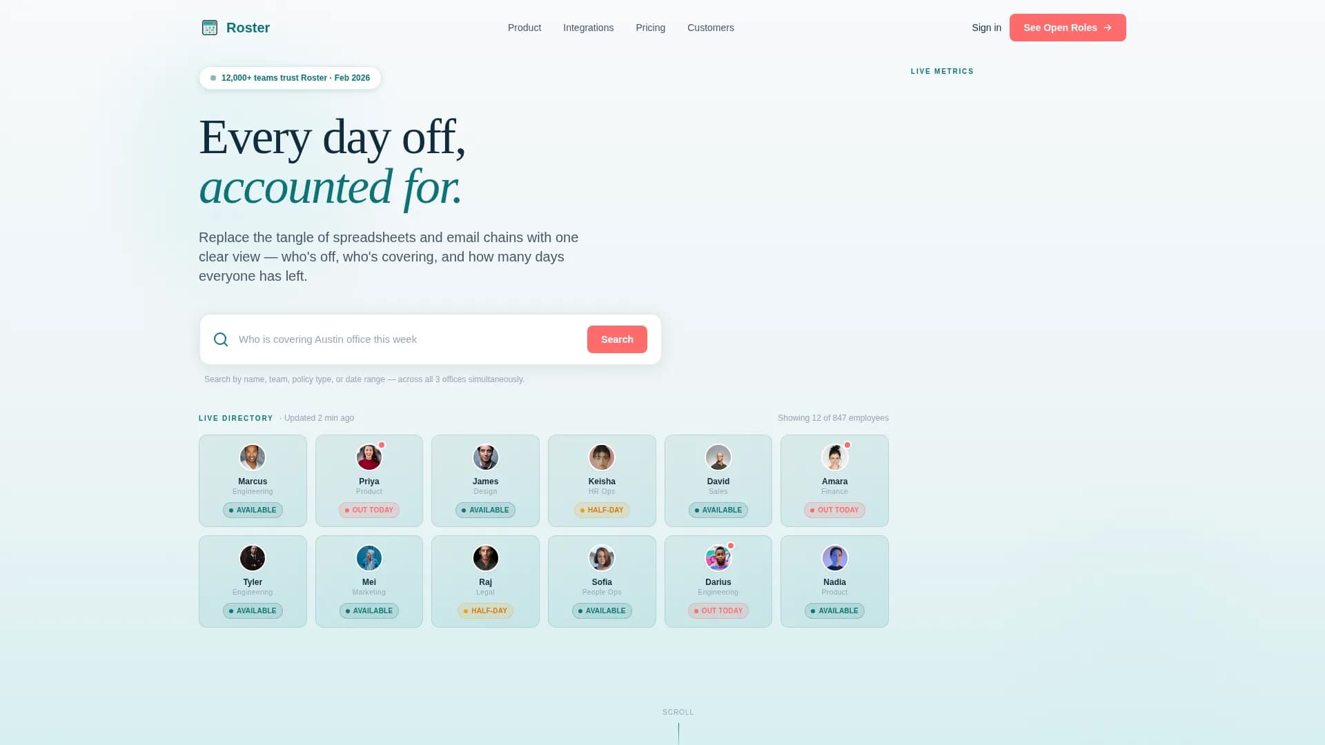 Time & Attendance Directory Website Template
