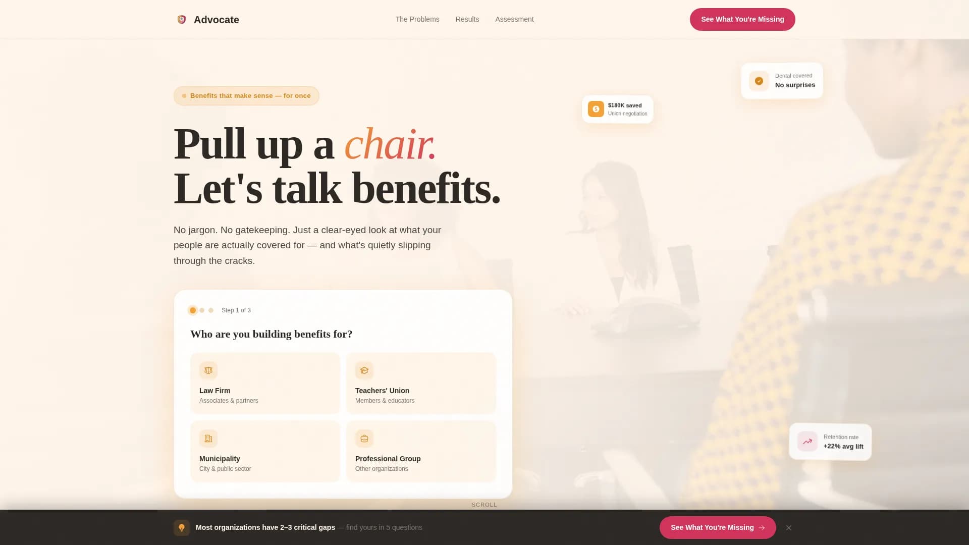 Champion — Results-Driven Employee Benefits Landing Page Template