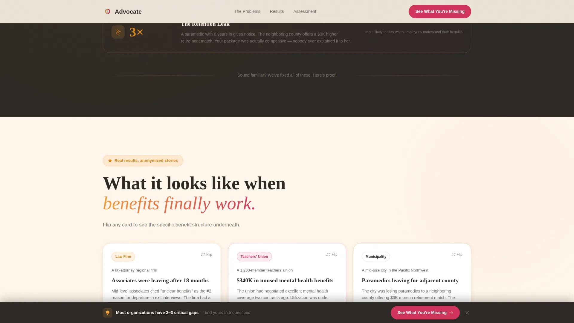 Champion — Results-Driven Employee Benefits Landing Page Template