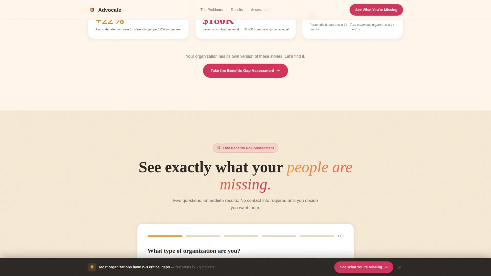 Champion — Results-Driven Employee Benefits Landing Page Template