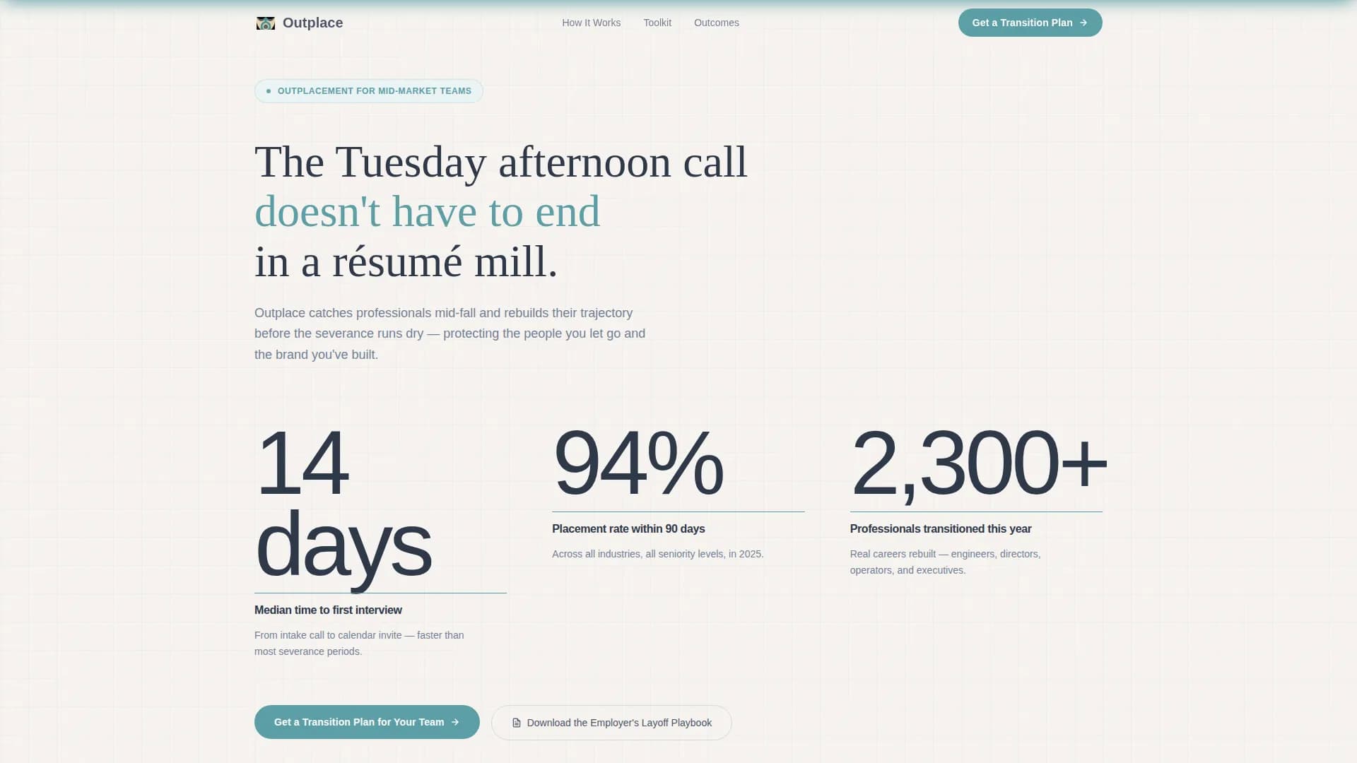 Outplacement & Career Transition Specialist Careers Website Template