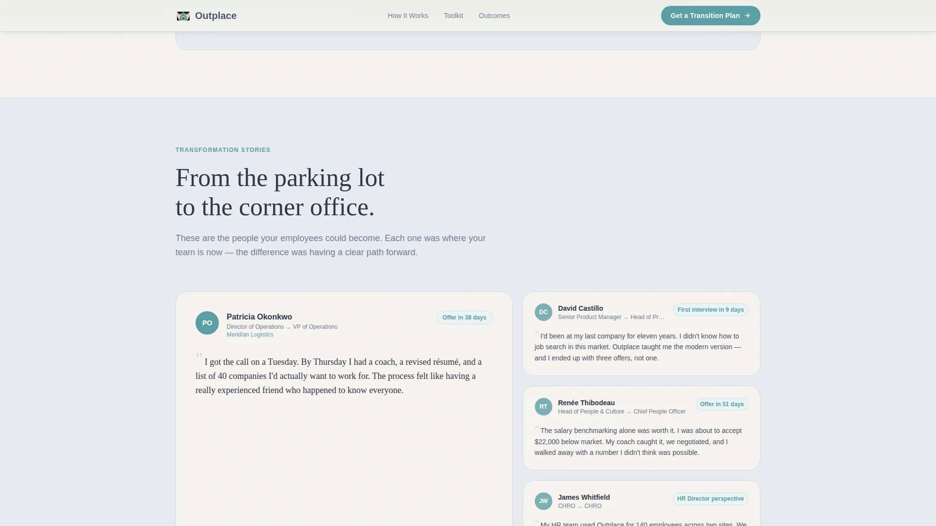 Outplacement & Career Transition Specialist Careers Website Template
