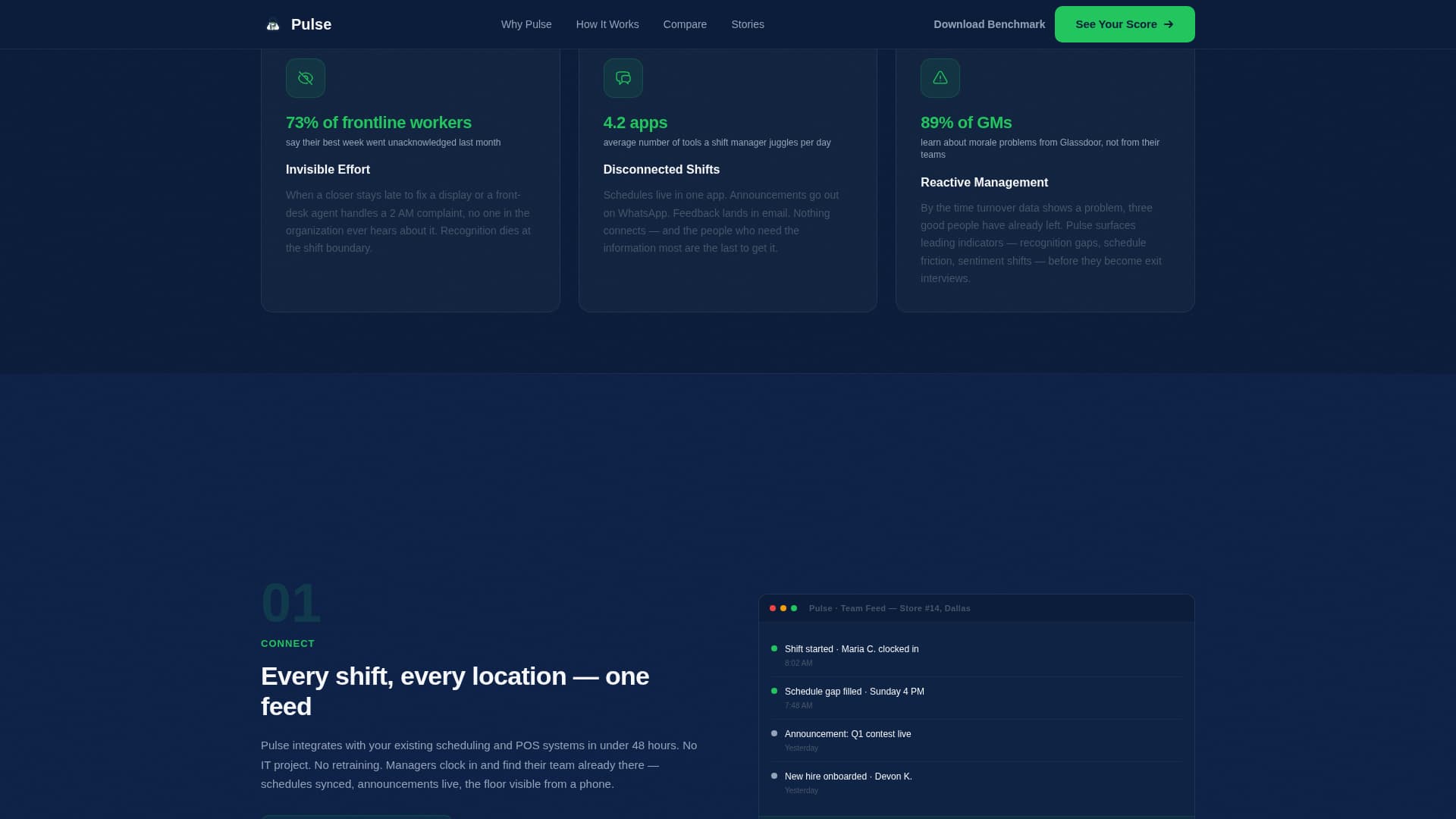 Pulse - Powerful Frontline Engagement Landing Page Template