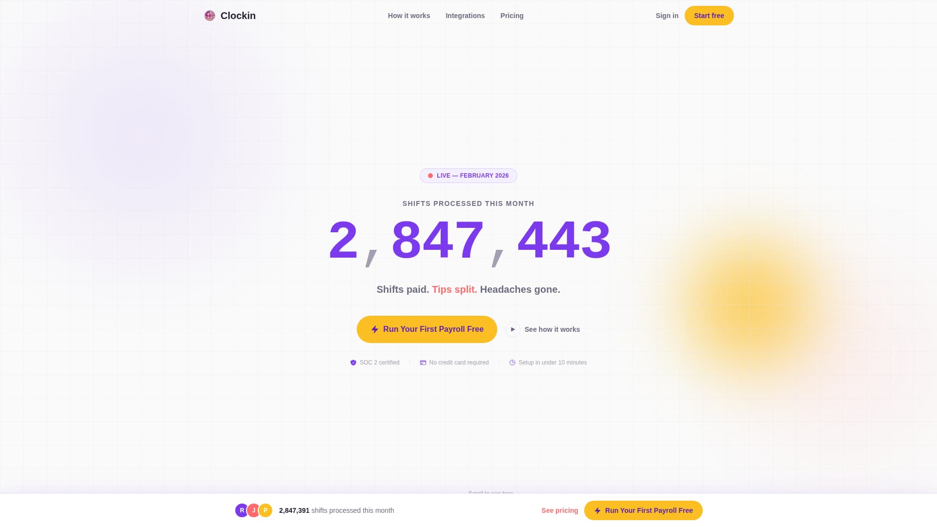 Clockin - Effortless Payroll Landing Page Template