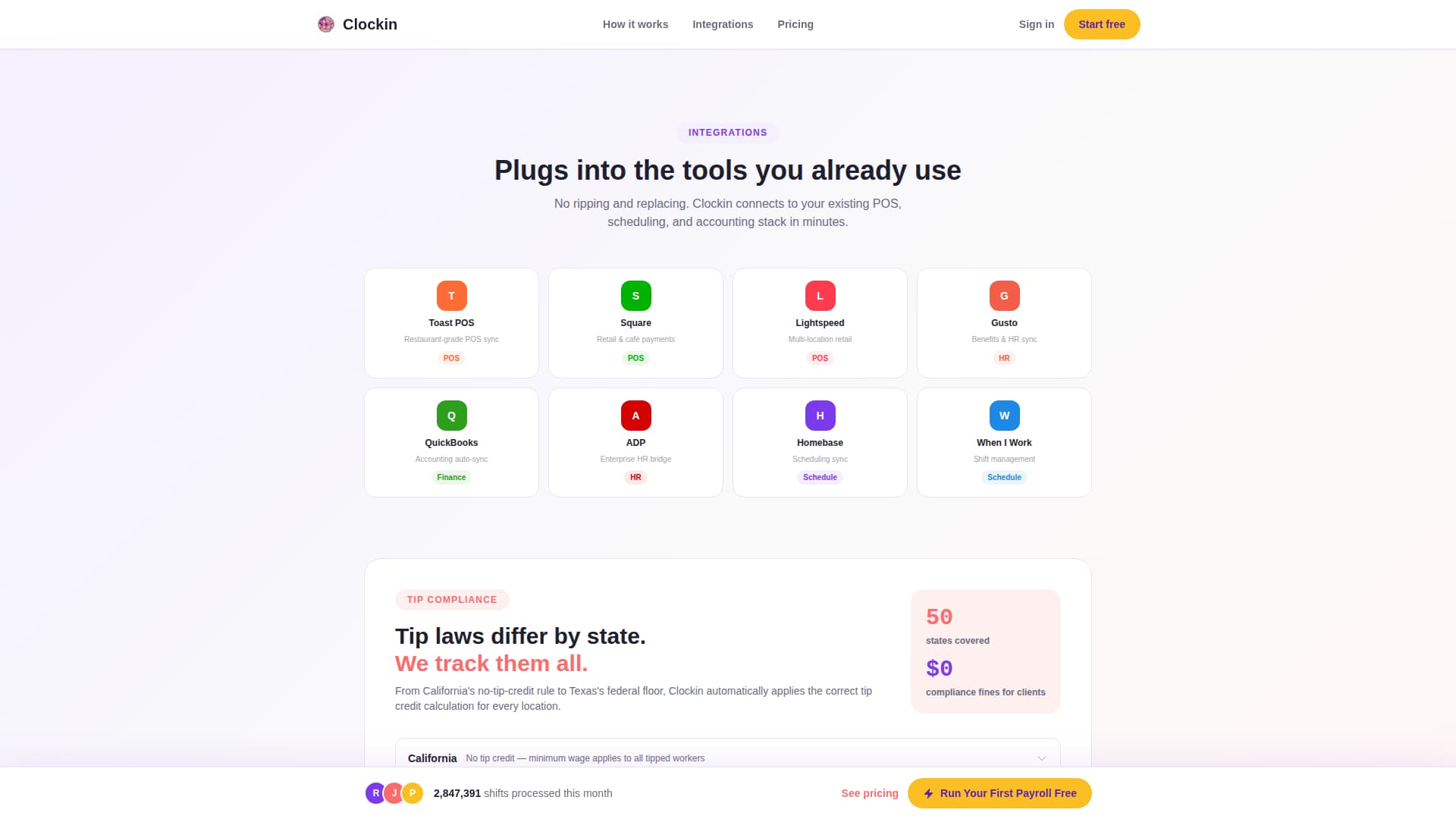 Clockin - Effortless Payroll Landing Page Template