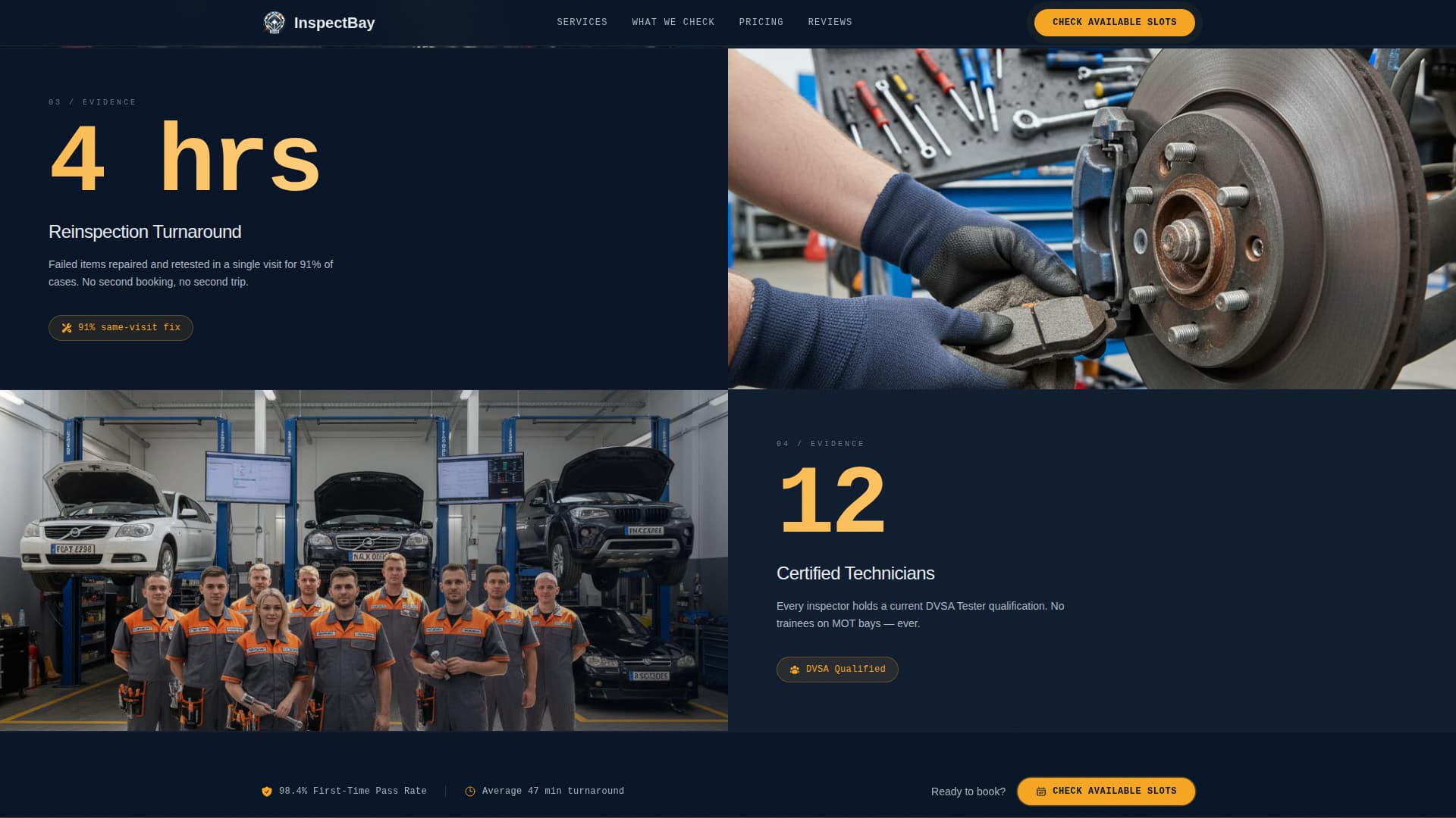 Complete Vehicle Inspection & Testing Appointment Booking Website Template