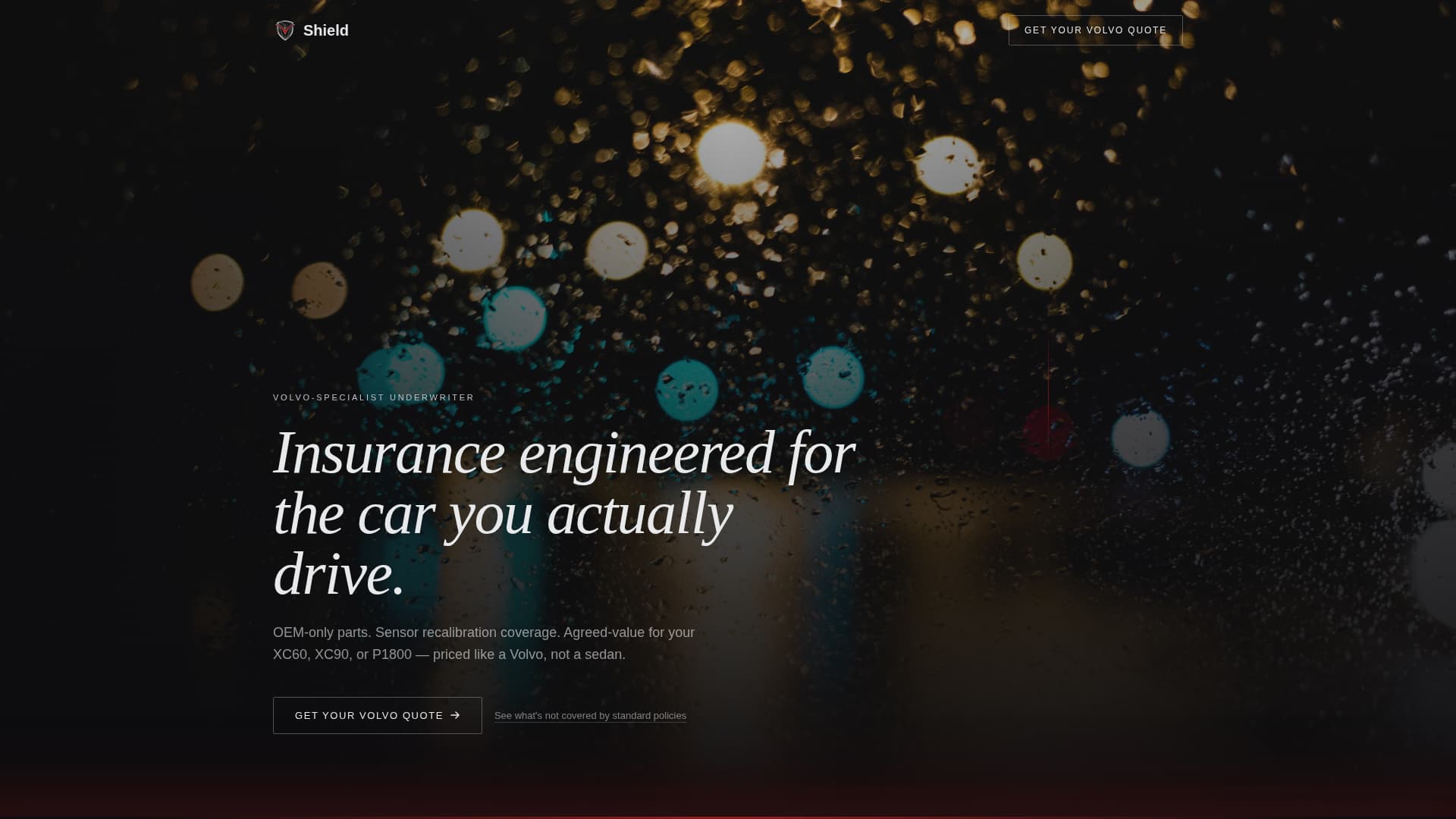 Shield - Precision Volvoinsurance Landing Page Template