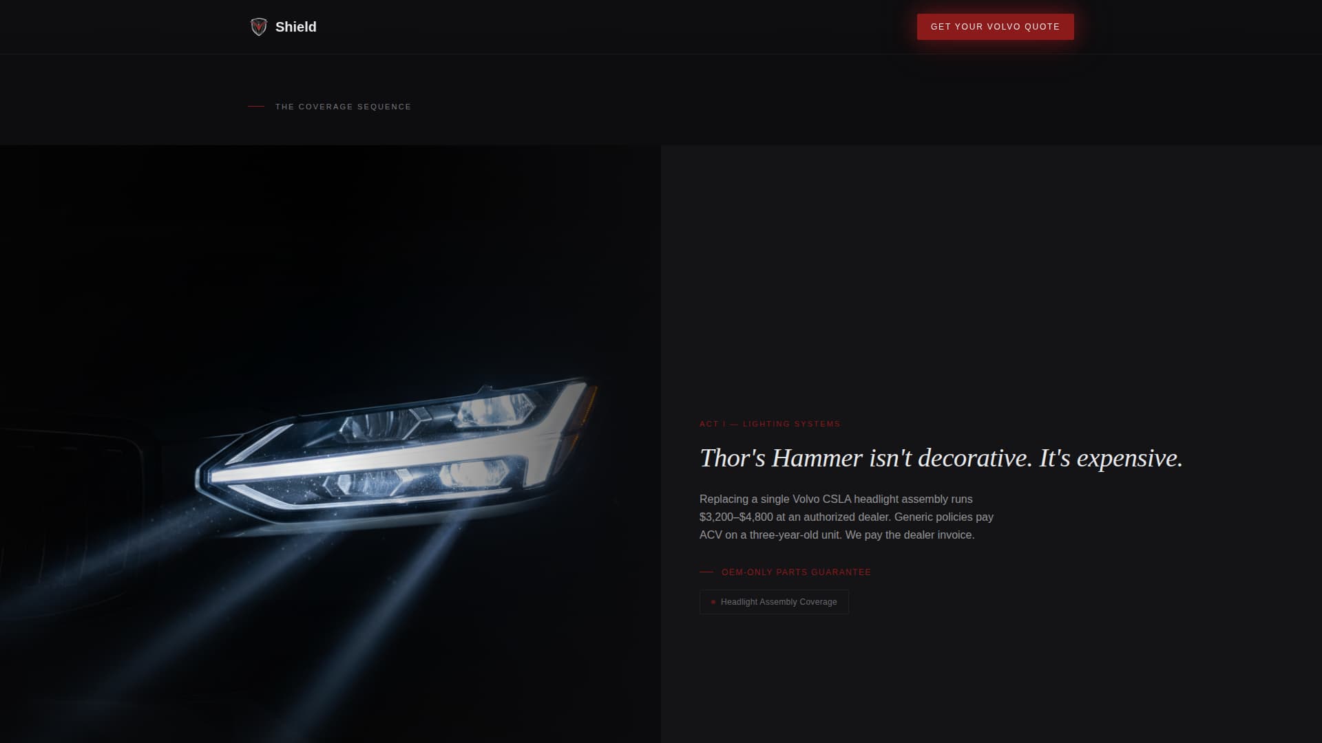 Shield - Precision Volvoinsurance Landing Page Template