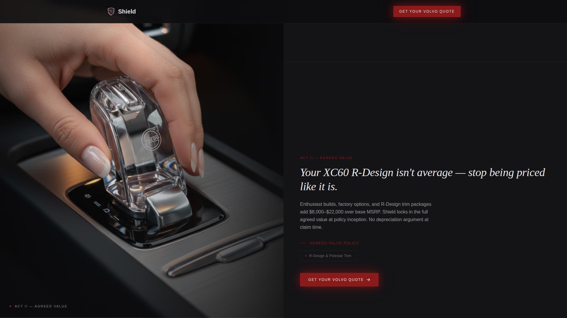 Shield - Precision Volvoinsurance Landing Page Template