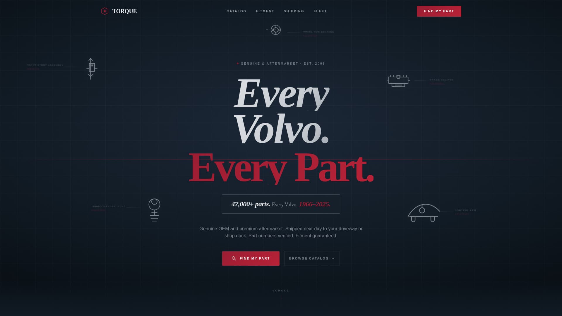 Torque - Dynamic Volvo Parts Landing Page Template