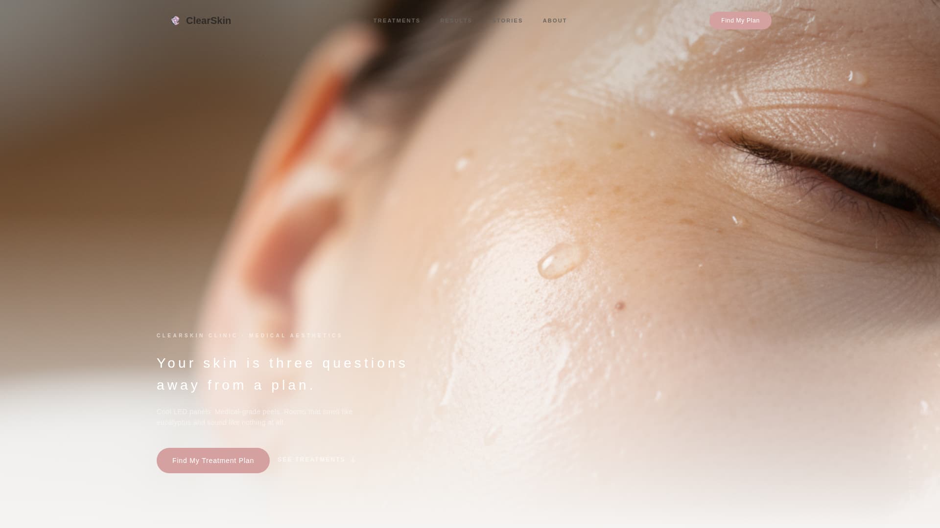 Skincare & Derma Clinic Booking Website Template
