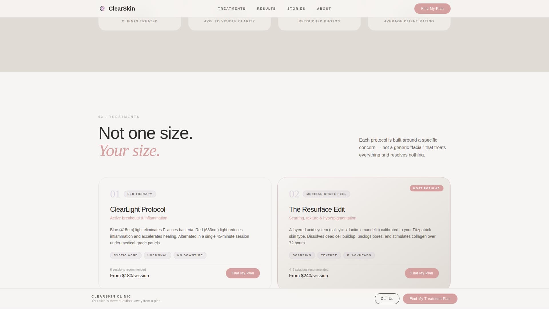 Skincare & Derma Clinic Booking Website Template