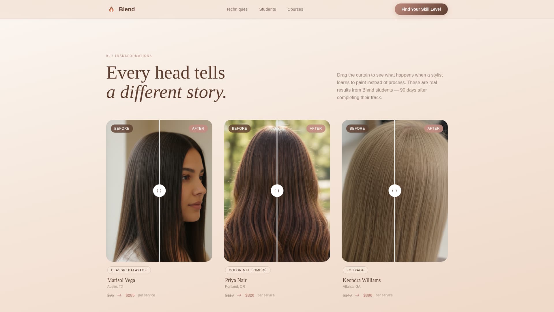 Blend - Immersive Balayage Landing Page Template
