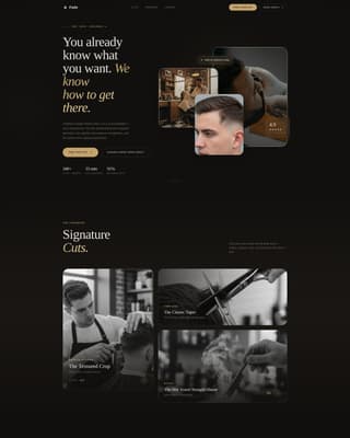 Premium Barber Lounge Experience Website Template