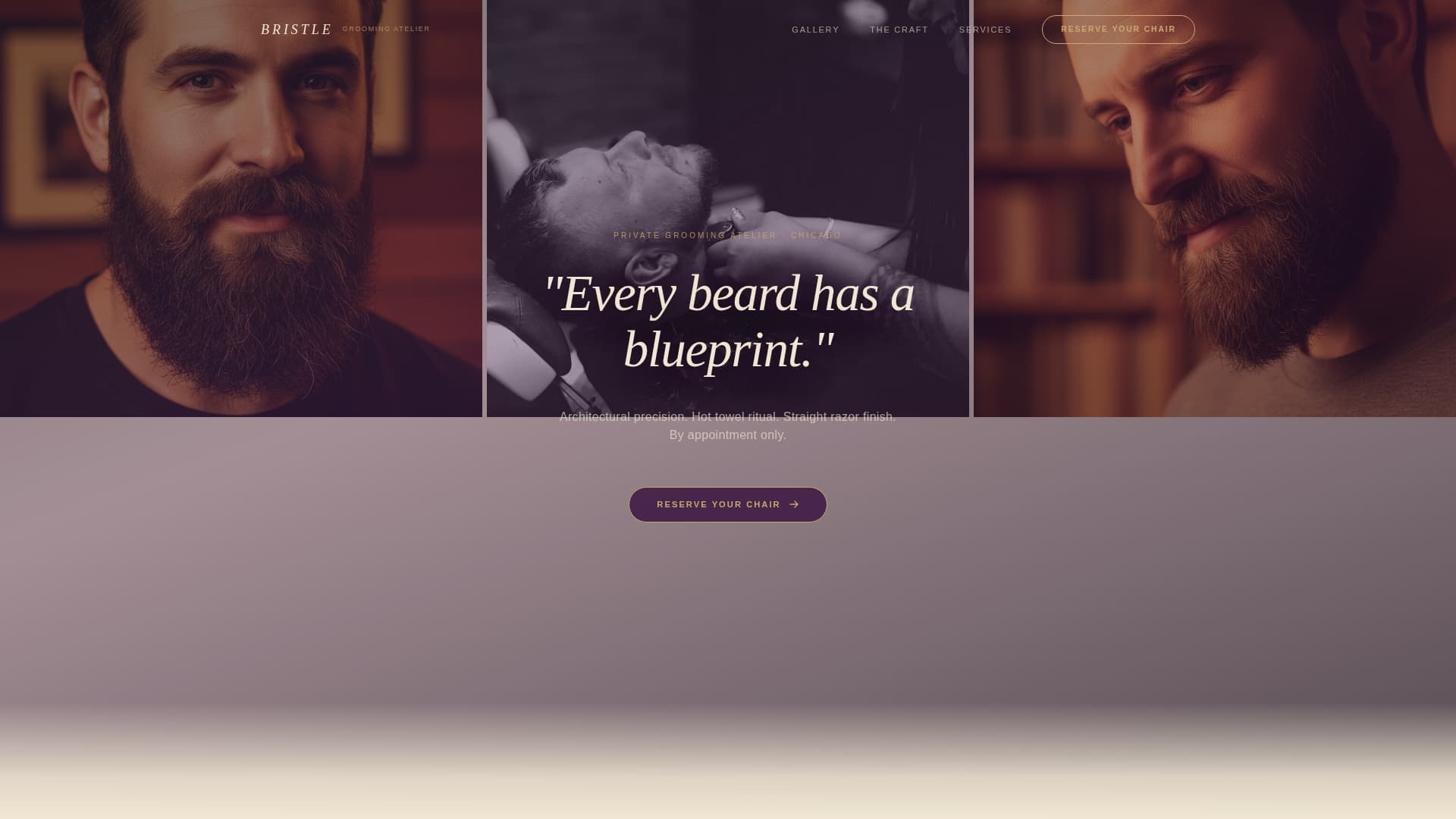 Beard Specialist & High-End Barbershop Gallery Website Template