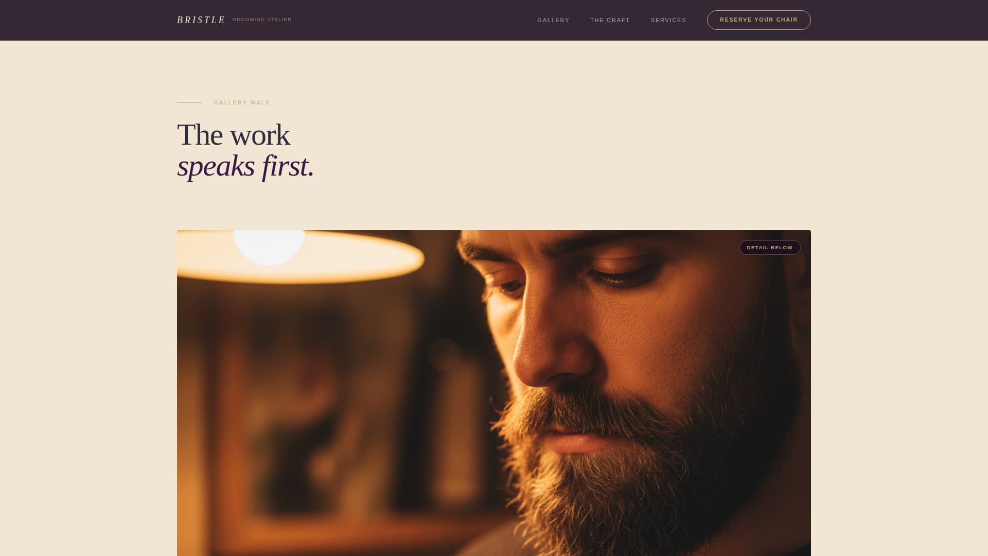 Beard Specialist & High-End Barbershop Gallery Website Template