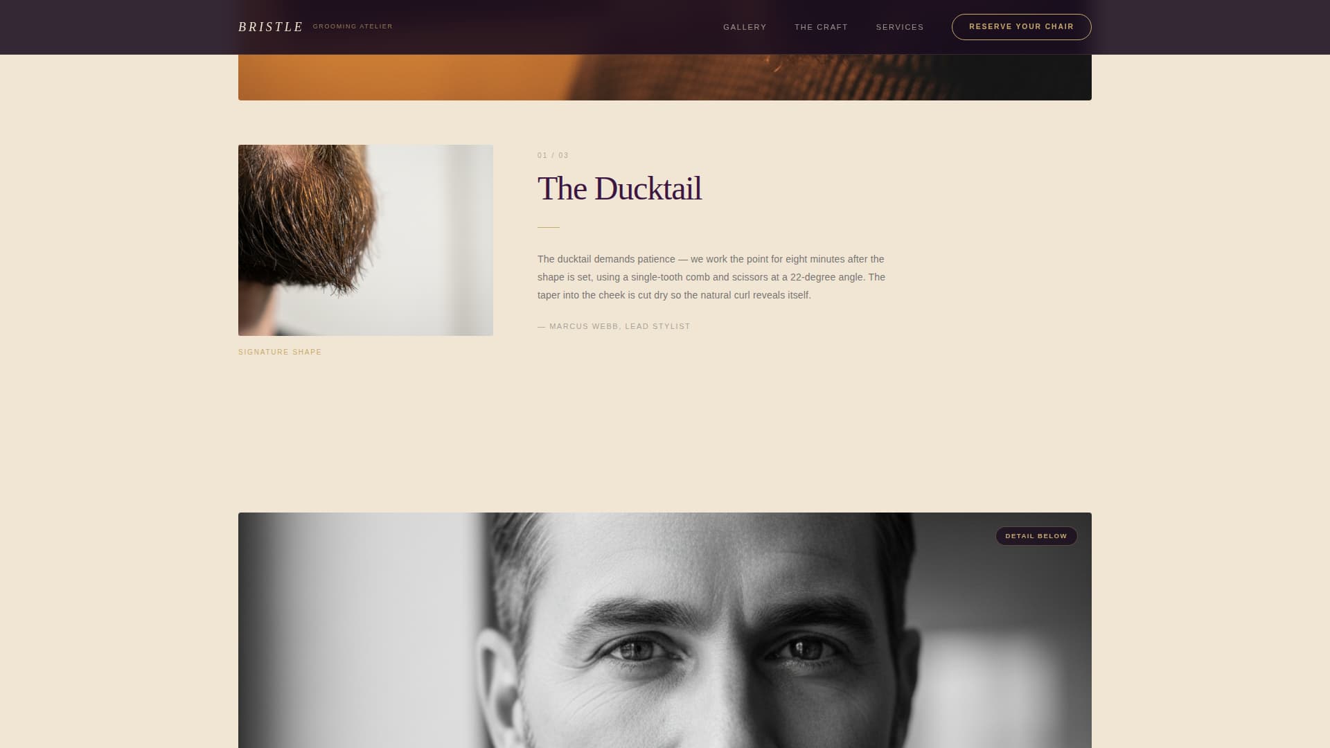 Beard Specialist & High-End Barbershop Gallery Website Template