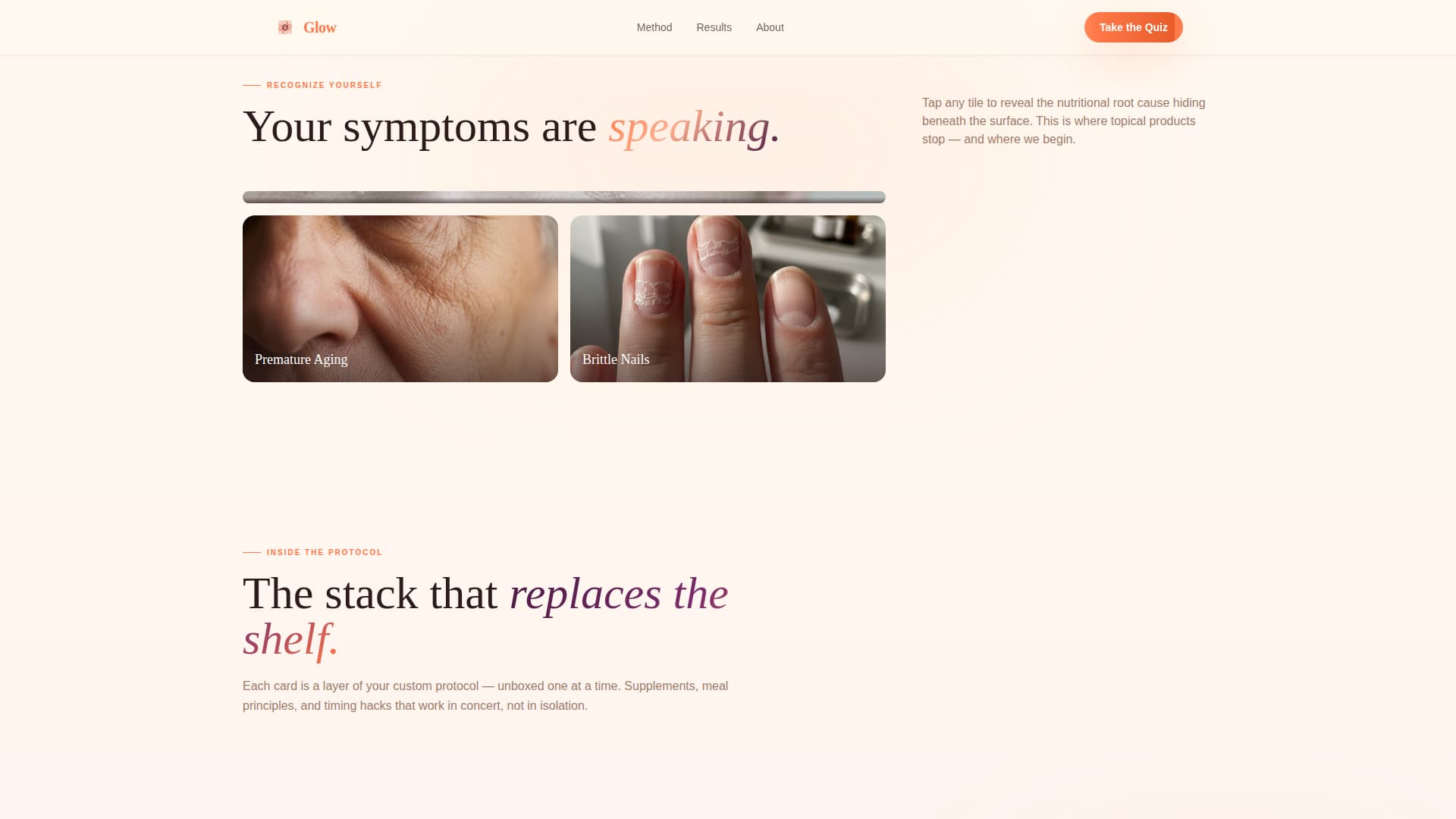 Glow - Radiant Nutrition Landing Page Template