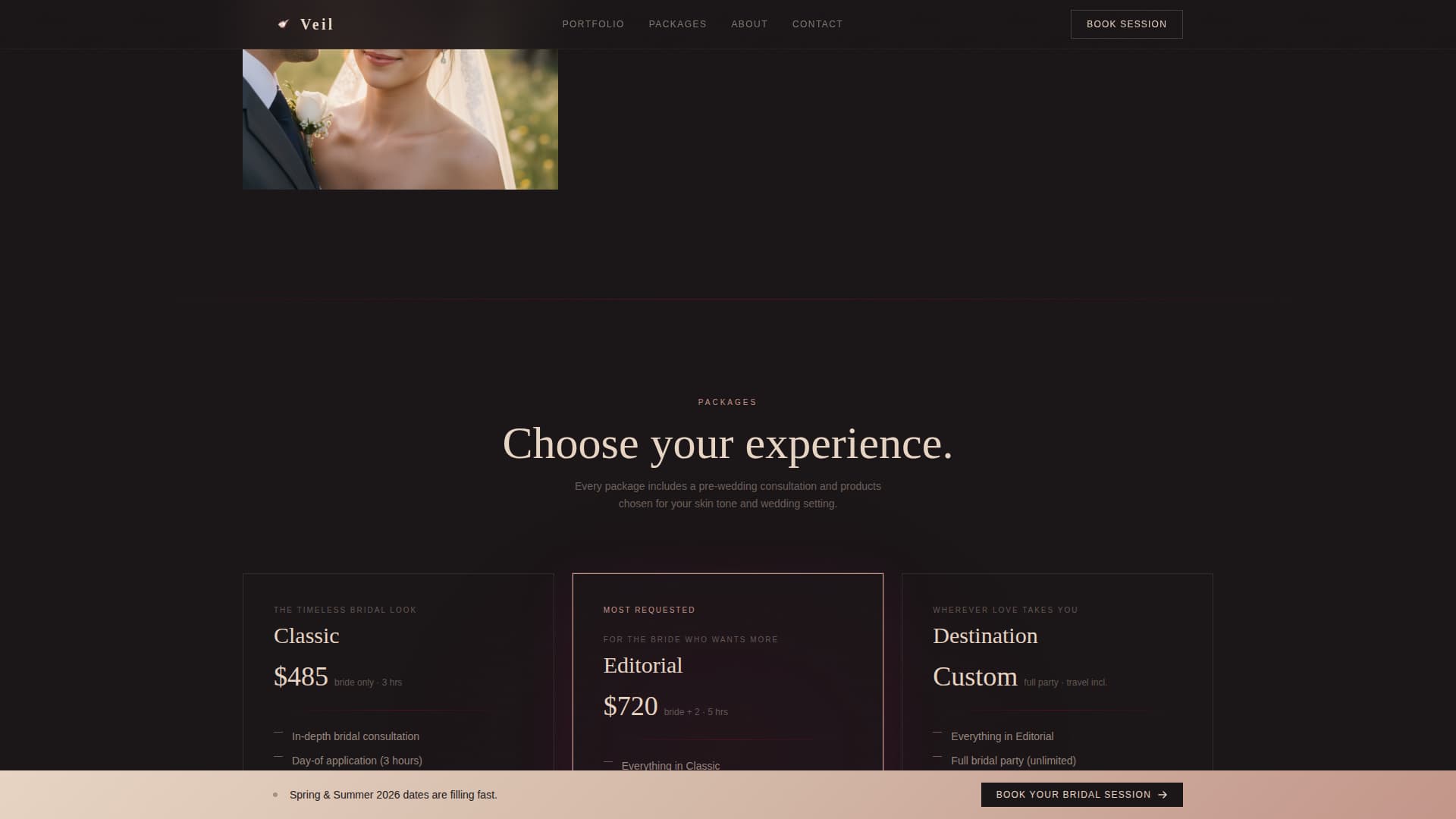 Specialty Beauty Treatments Booking Website Template