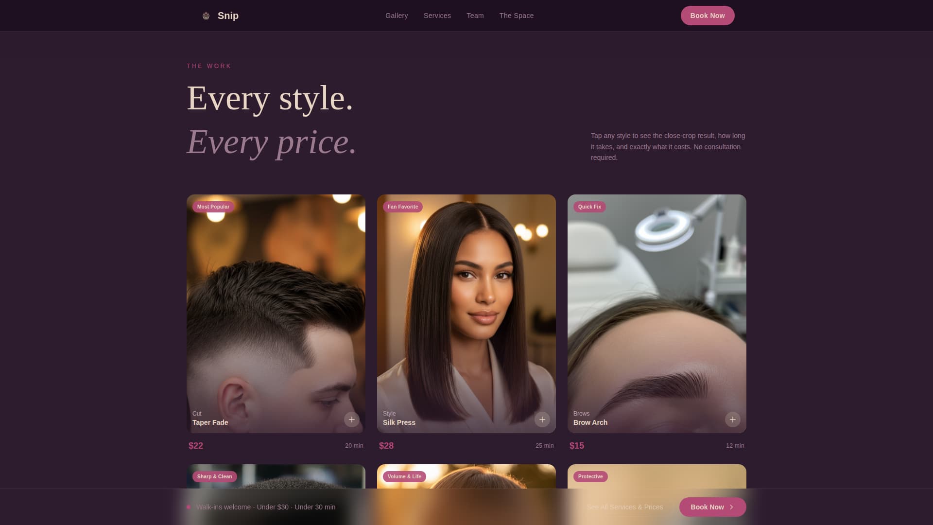 Salon & Hair Studio Booking Website Template