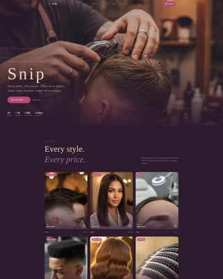 Salon & Hair Studio Booking Website Template