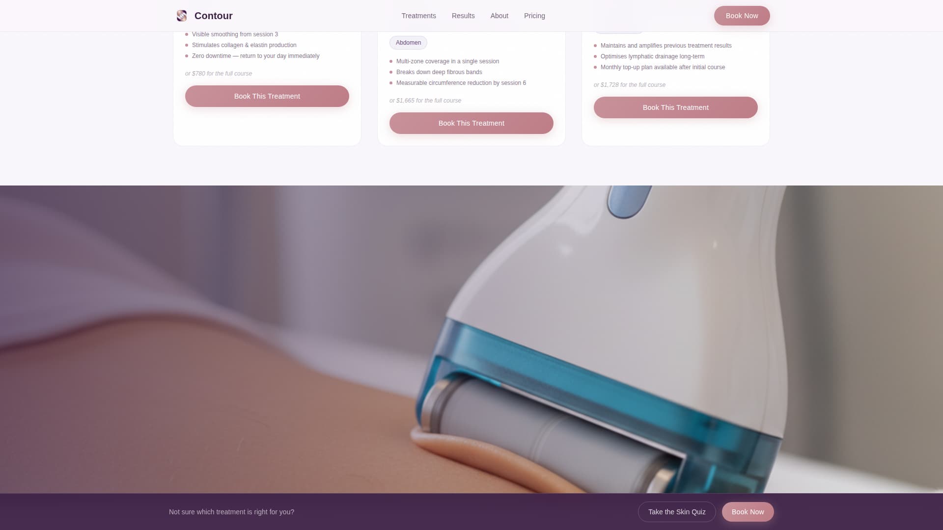 Specialty Beauty Treatments Local Booking Website Template