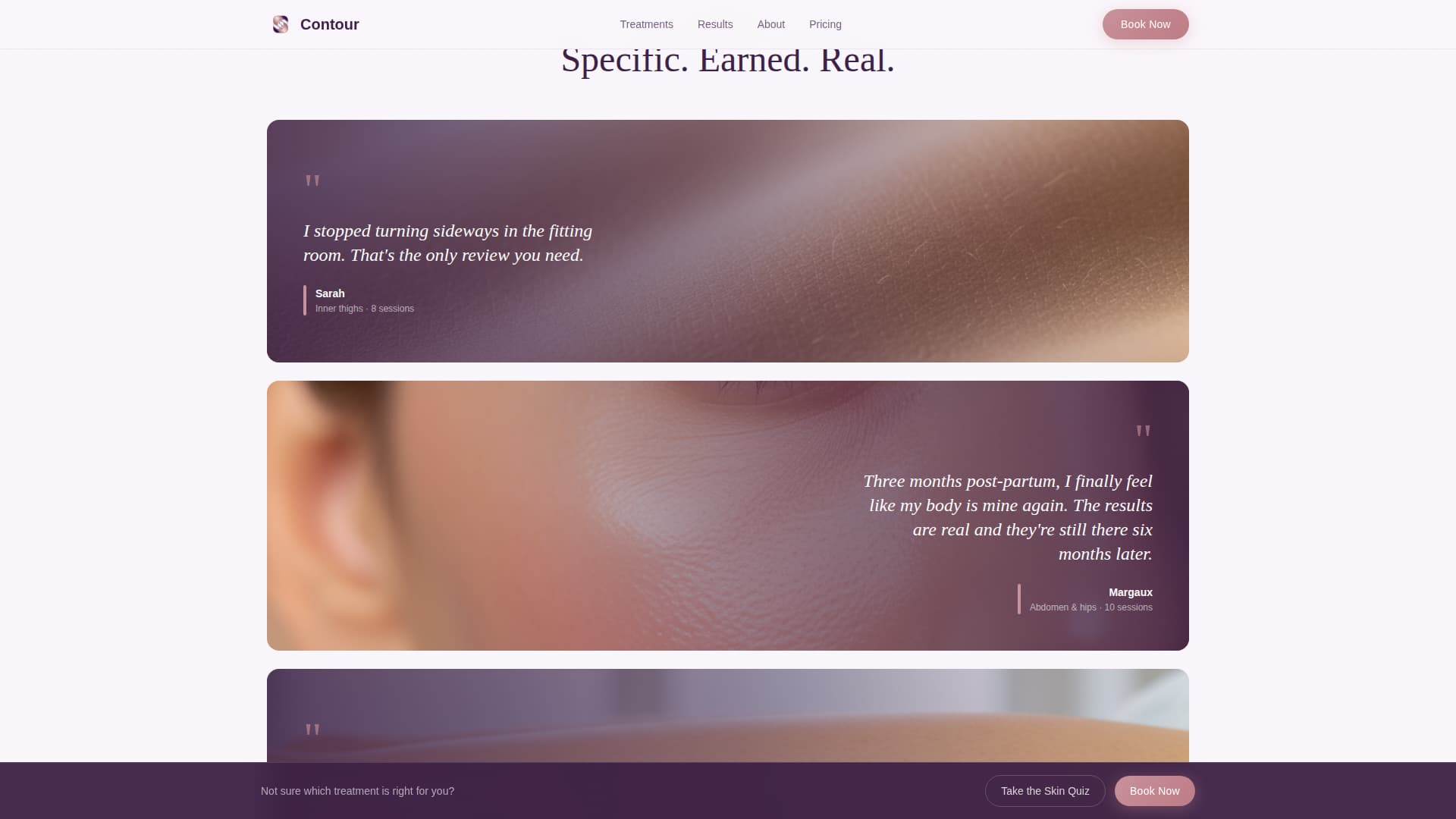 Specialty Beauty Treatments Local Booking Website Template
