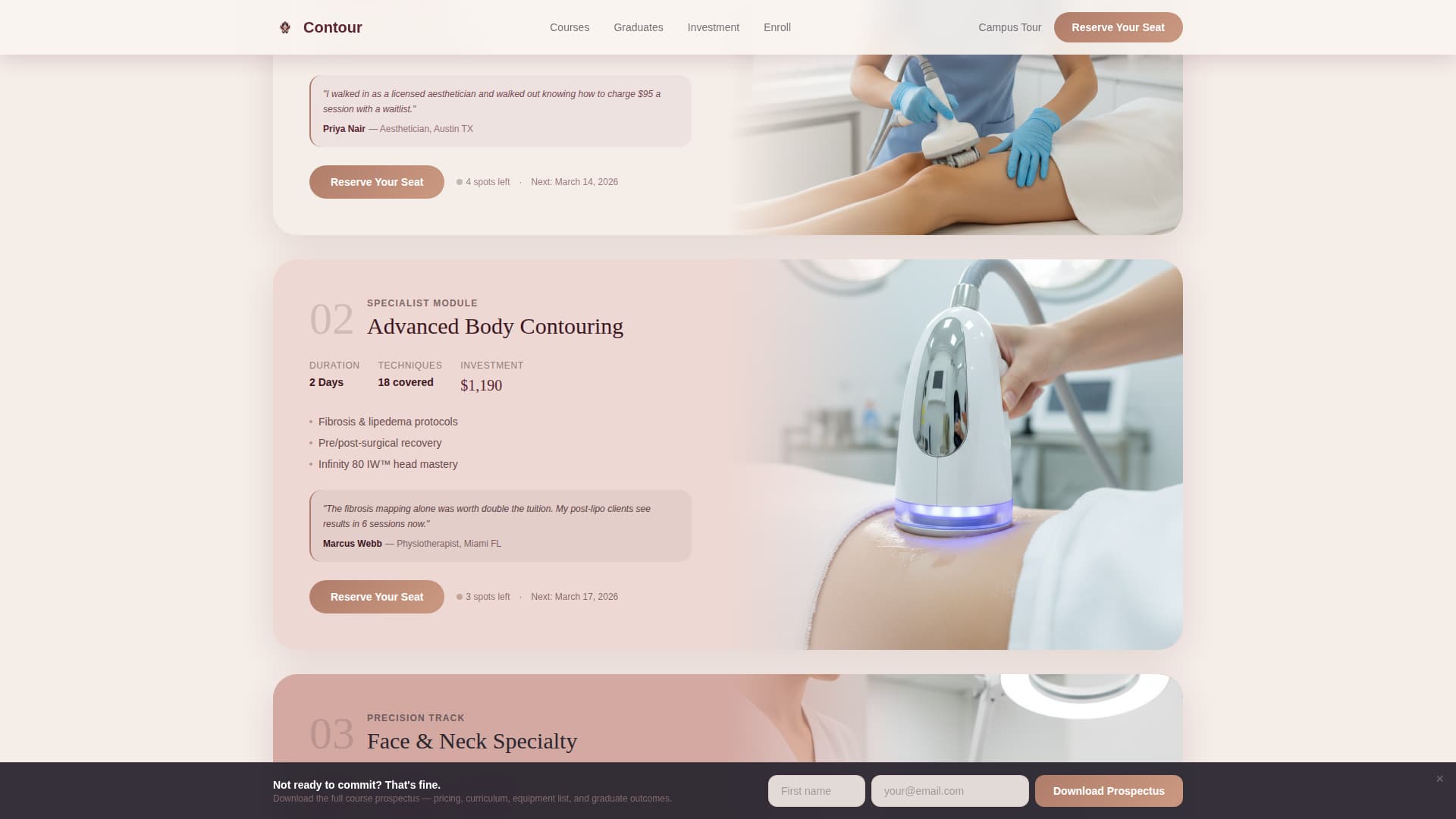 Specialty Beauty Treatments Careers Website Template