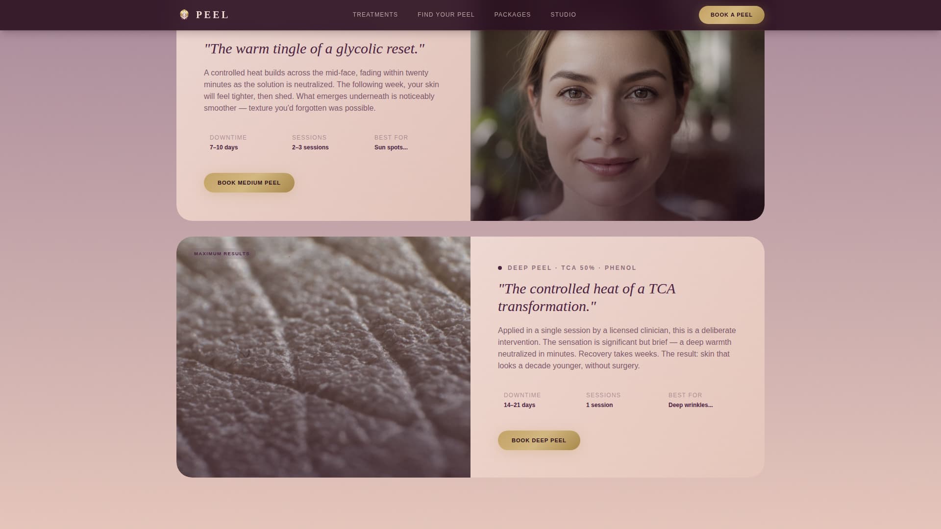 Specialty Beauty Treatments Specialist Booking Website Template