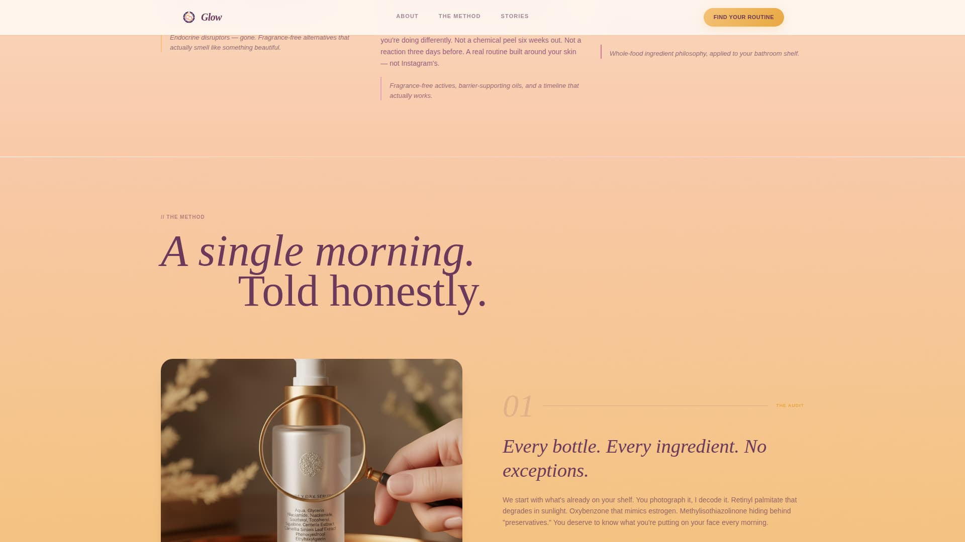 Radiance — Transformative Beauty Landing Page Template