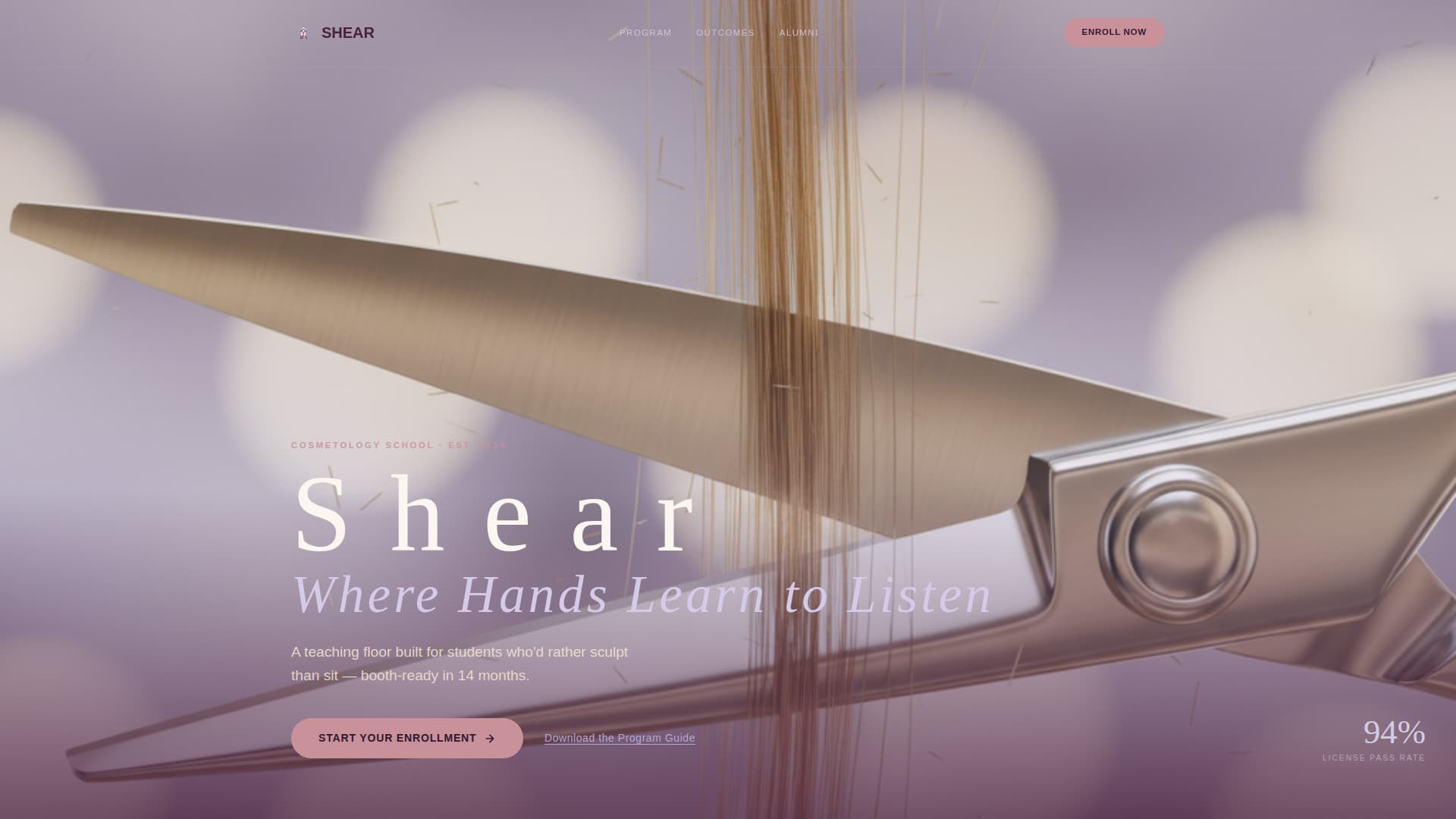 Beauty School & Academy Specialist Professional Website Template