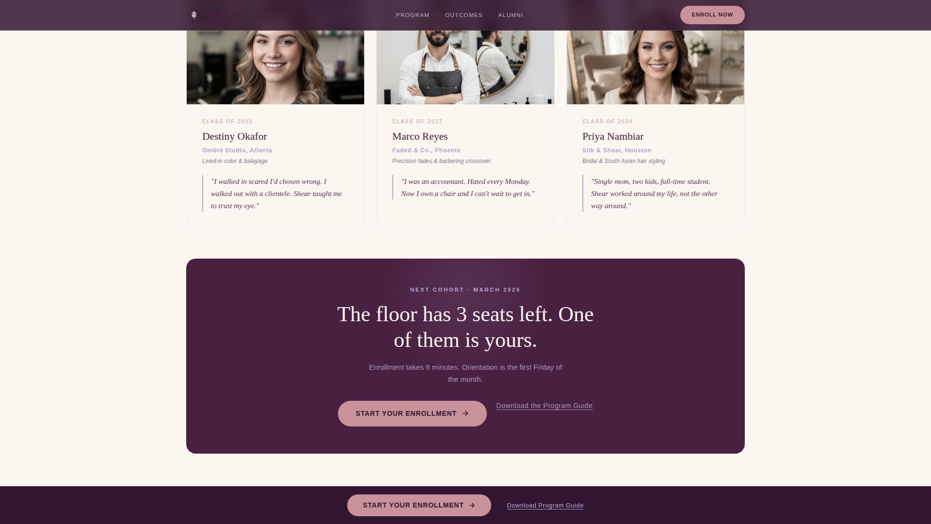 Beauty School & Academy Specialist Professional Website Template
